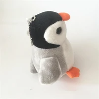 10cm lovely penguin plush doll fluffy faux fur key chain rings pompon keychain car women bags charms jewelry for maitresse gift