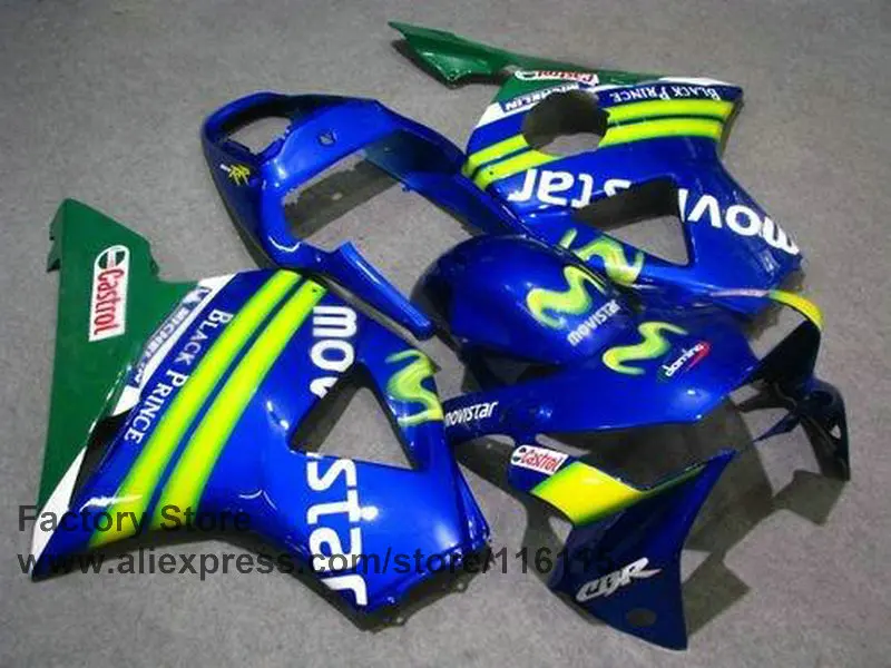 100% комплект обтекателей из АБС пластика для HONDA CBR900RR 2002 2003 fireblade CBR 954 RR 02 03 синий