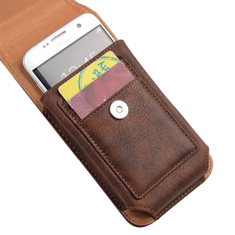 Премиум Вертикальный кожаный поворотный чехол с зажимом для ремня магнитным