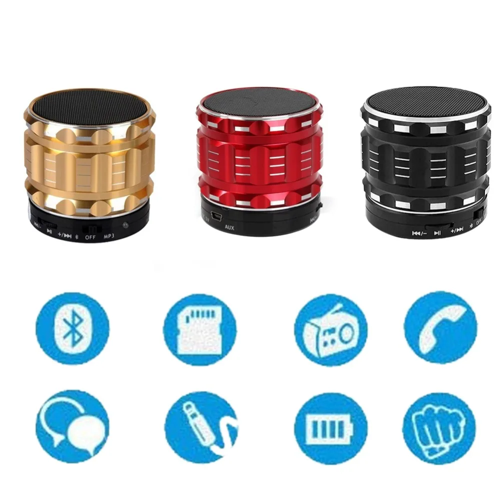 Buyincoins металла беспроводной Bluetooth колонки с FM радио Поддержка SD карты Музыка Аудио