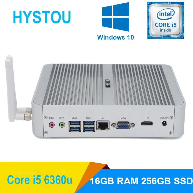 Мини ПК Hystou FMP03B безвентиляторный DDR4 ОЗУ 32 ГБ макс. Skylake Intel Core i5 6260U мини с Windows 10 3 1