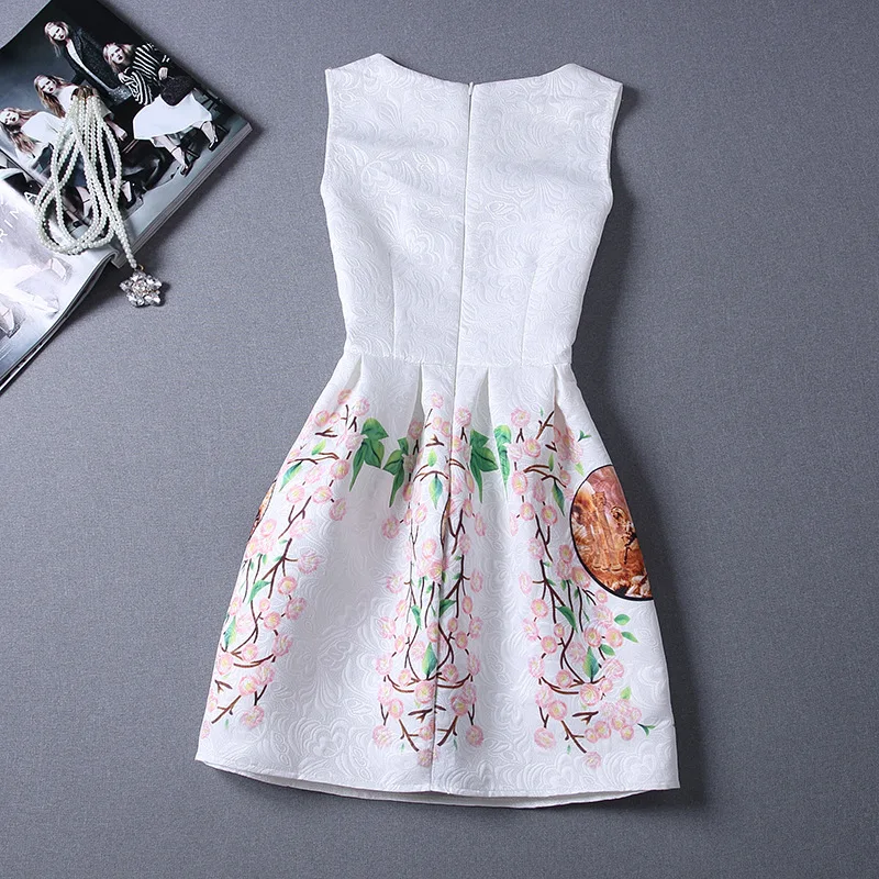 2018 autumn summer new retro swing Princess Dress Girls stamp his slim sleeveless vest dress 13~20 teen party | Детская одежда и