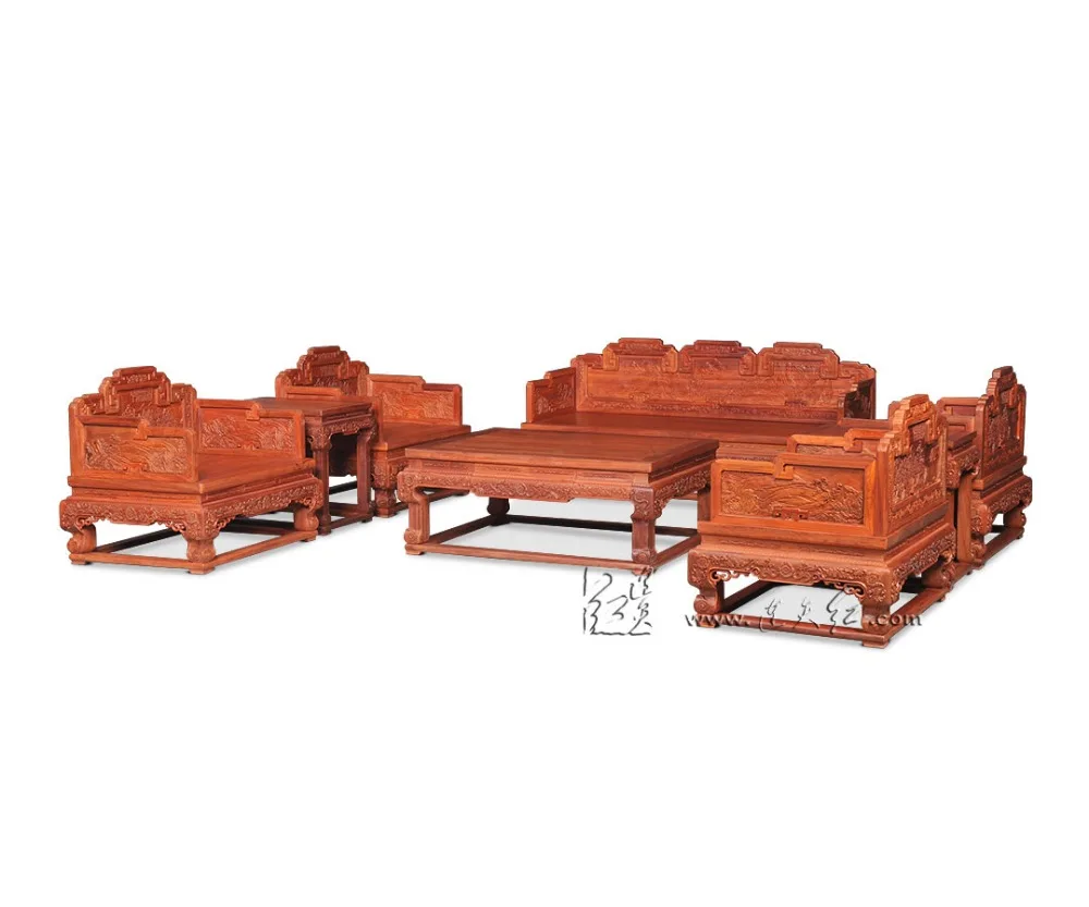 Китайская Мебель из Королевского палисандра брикет 1 + 2 3 стула тройное кресло