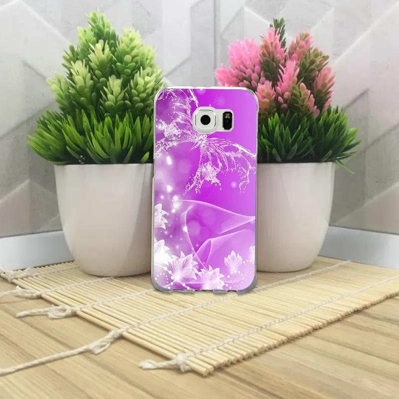 Мягкие чехлы для телефонов Samsung Galaxy S3 S4 S5 Mini S6 S7 S8 S9 S10 Edge Plus Lite Note 5 8 9 фиолетовые