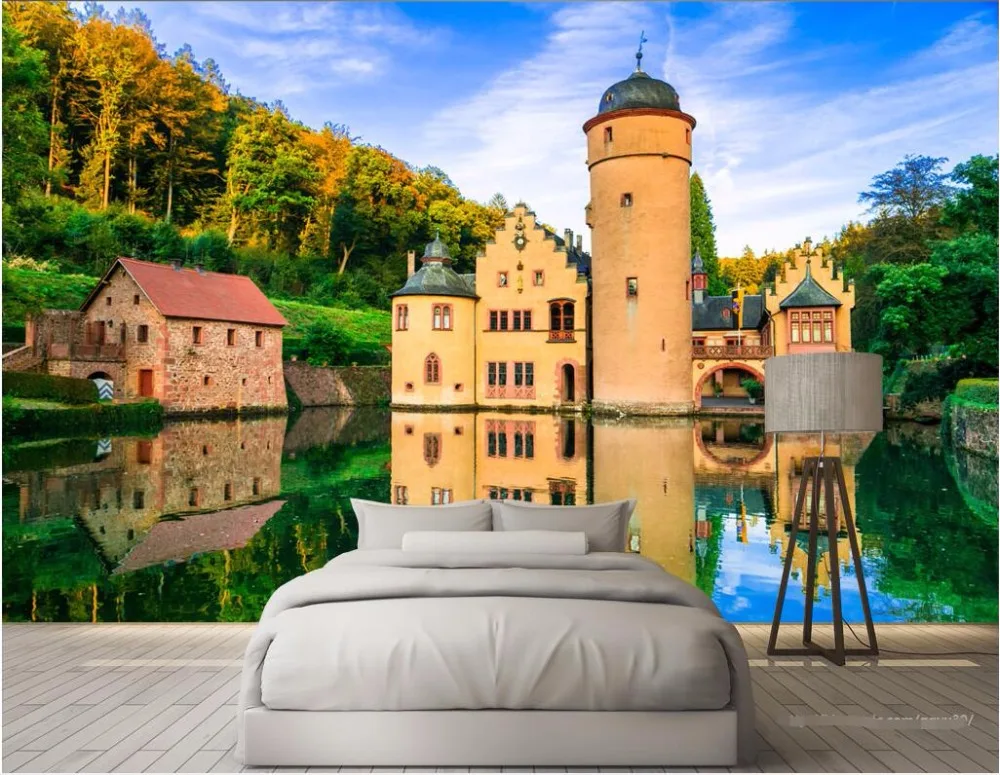 3d обои на заказ фотообои немецкий пейзаж с замком Картина декор комнаты картина