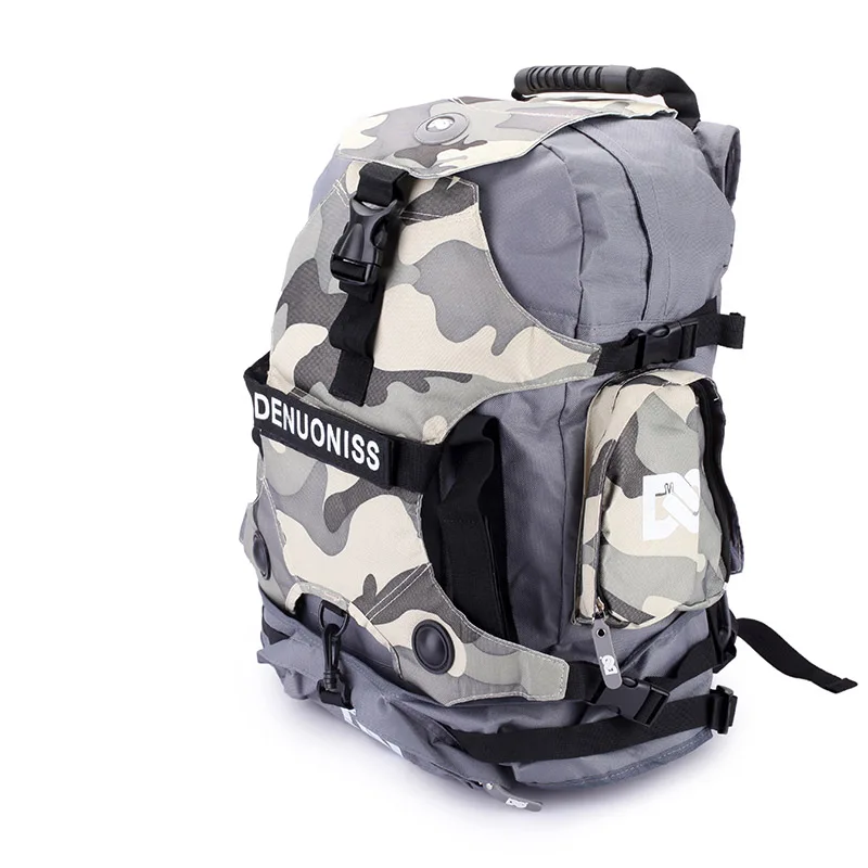 big grey camo Встроенный рюкзак для коньков, сумка для роликовых коньков, обувь, рюкзак, сумка для роликовых коньков, рюкзак для взрослых, рюкзак, сумка через плечо - Цвет: big grey camo