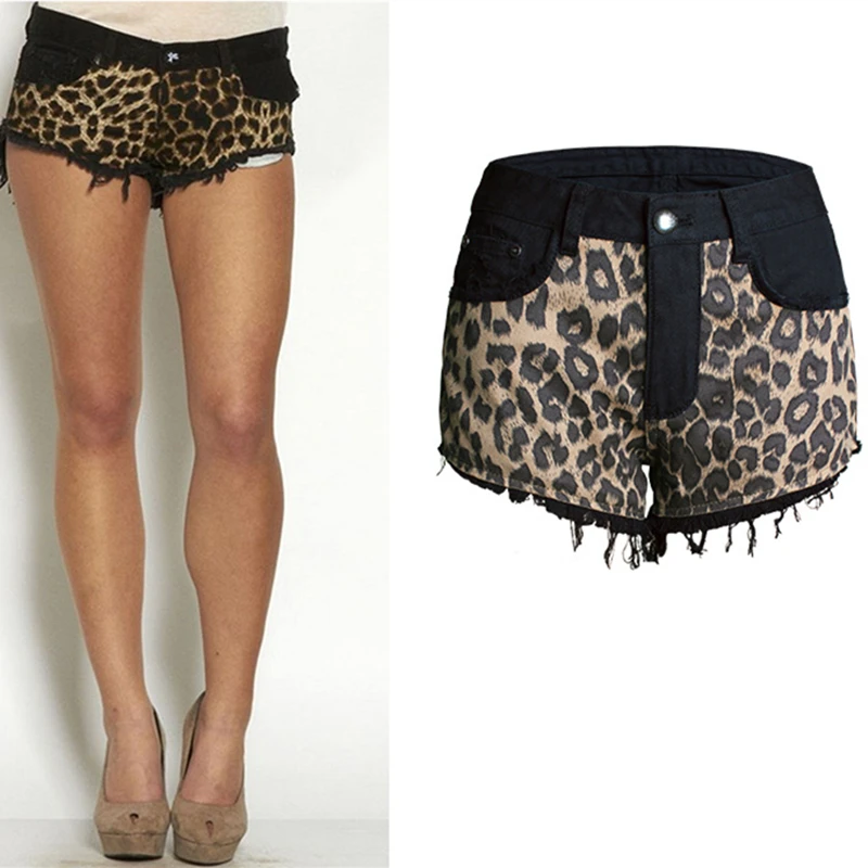 Летние Модные леопардовые шорты джинсы женские короткие джинсовые штаны |