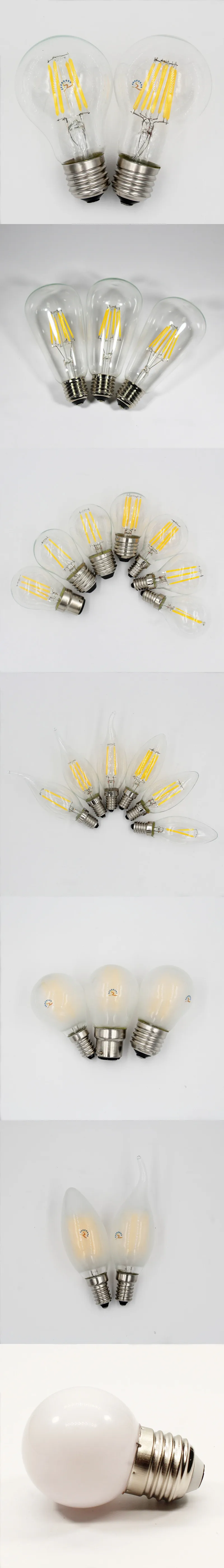 6 шт./лот 2w 4w 6w 8w E27 E14 прозрачный СВЕТОДИОДНЫЙ светильник 220v A60 G45 ST64 C35 матовый светодиодный Лампа накаливания Эдисона шар светильник 230v