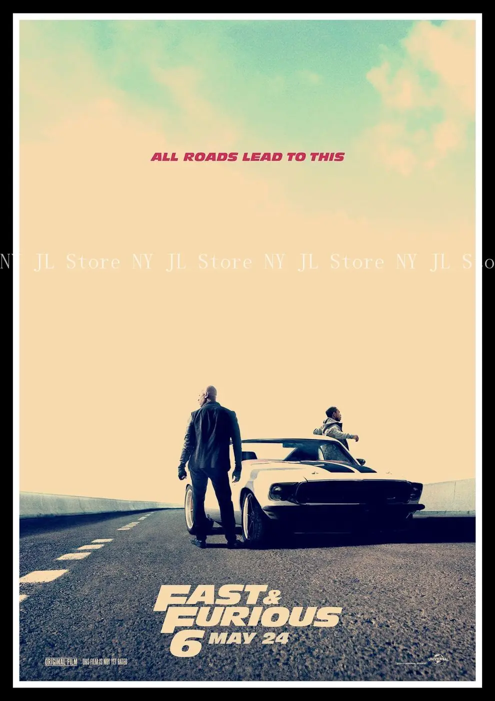 Декор для дома Форсаж 6 плакат из крафт фильма наклейки на стену с сердечником 42*30