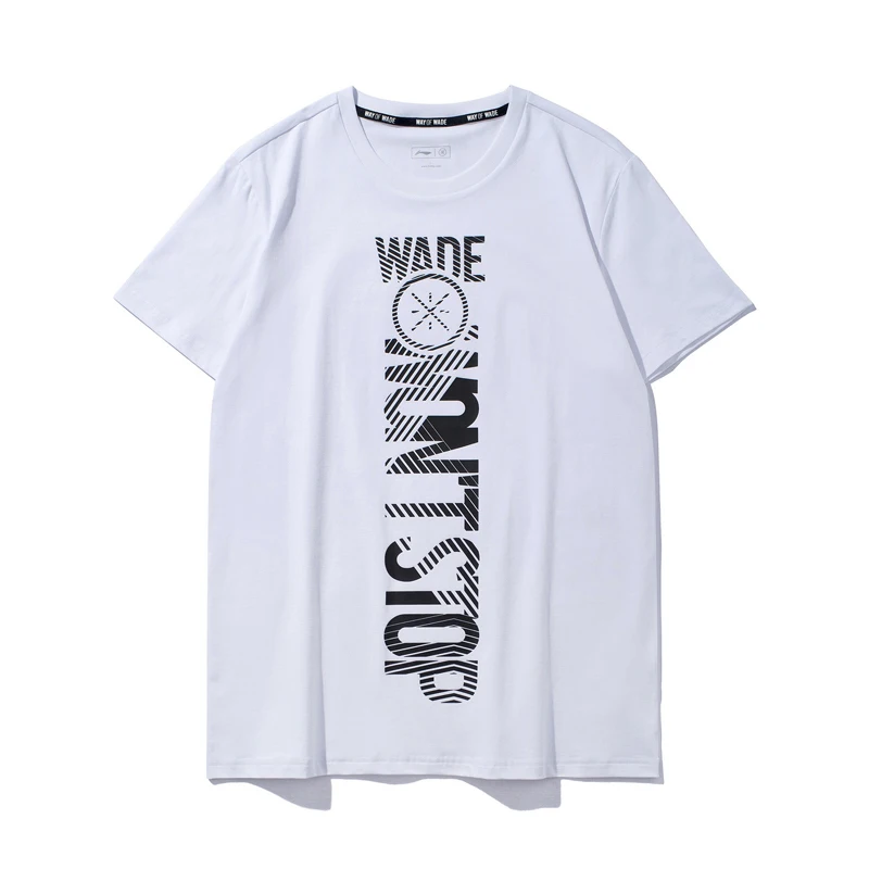 Li-Ning, Мужская футболка с коротким рукавом, серия Wade, 95% хлопок+ 5% спандекс, дышащая, обычная посадка, подкладка, спортивные футболки, AHSP183 MTS3071