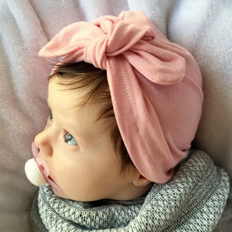 Новые детские шапки кроличьи уши Beanie шляпа прекрасный хлопковый галстук бабочка