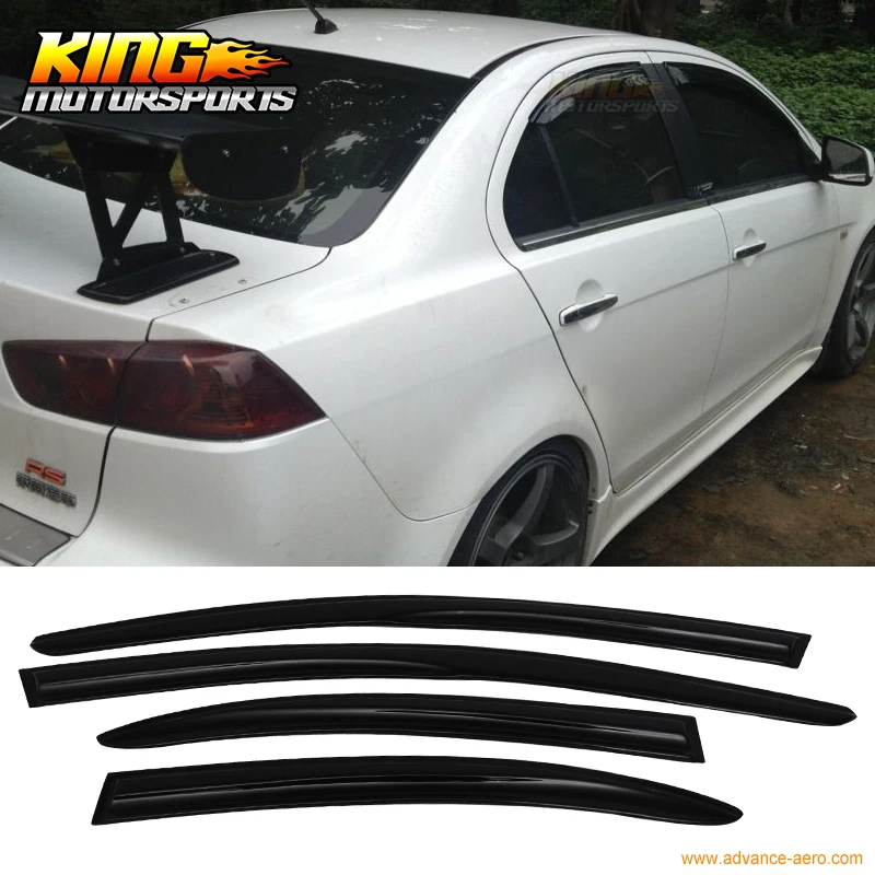 Подходит для Mitsubishi Lancer & Evo 2008 2015 дымчатые Aero JDM дефлекторы наклеиваются на оконные