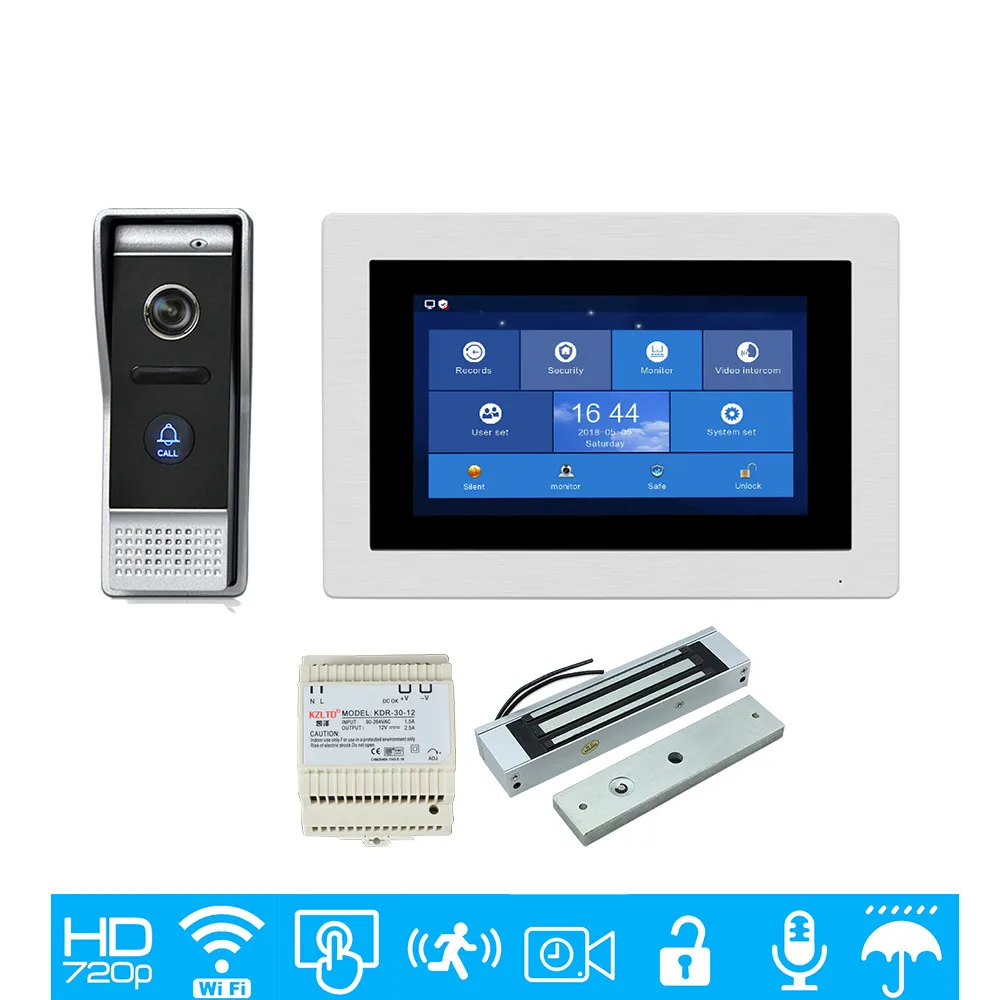 Бесплатная доставка 720 P AHD wifi IP 7 &quotсенсорный экран видеодомофон дверной телефон