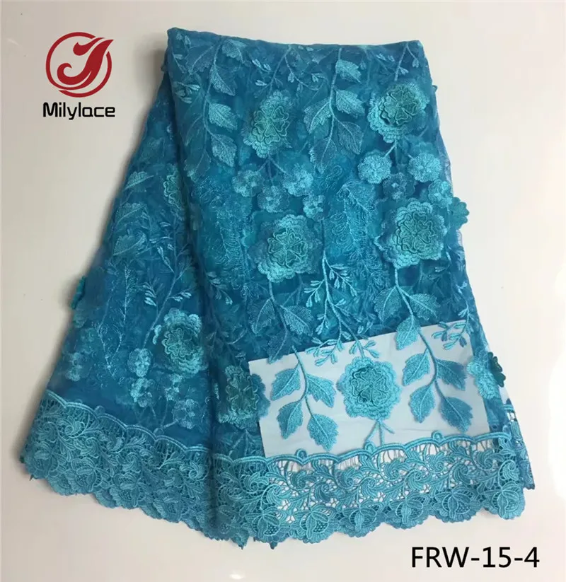 Африканский 3 D цветы Французский кружевной ткани аппликация в нигерийском стиле