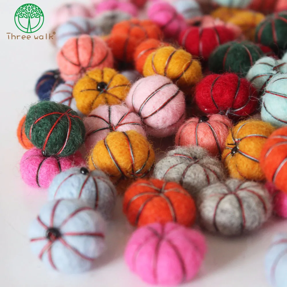 

20PCs 3D Handmade Wool Felt Hallowmas Pumpkin Craft Fit Girls Women Earring Garment