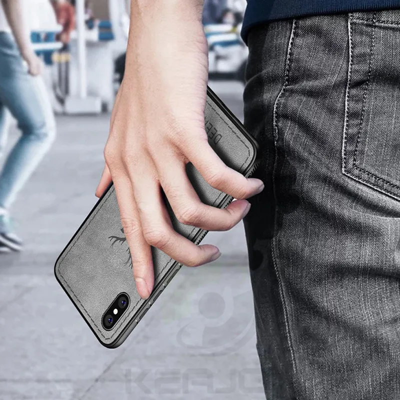 Keajor чехол для телефона Iphone 7 8 6 6s Plus классический тканевый бампер мягкая