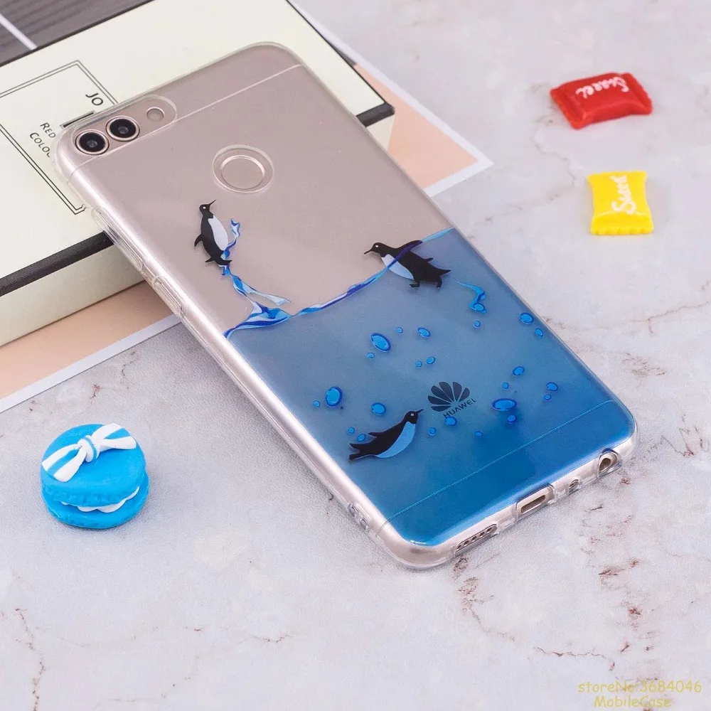 Высокое качество ТПУ чехол для телефона huawei P SMART Мультфильм Окрашенные Мягкий