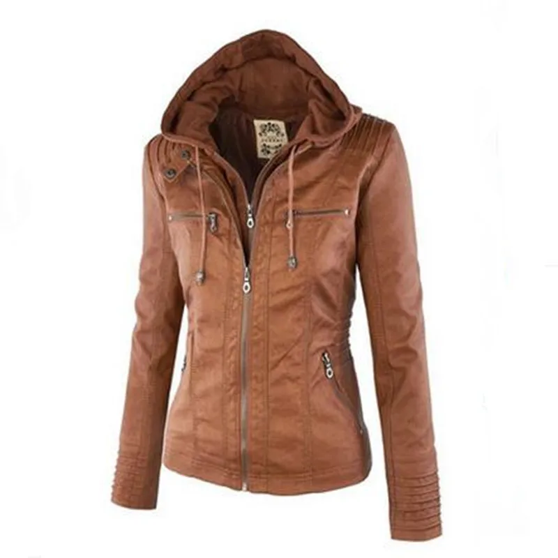 2016 Курточка бомбер Для женщин из искусственной кожи Зима Основные Пальто для