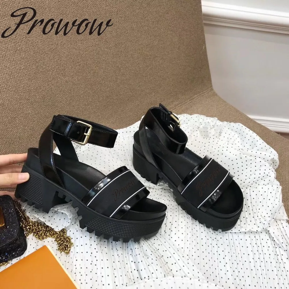 Prowow из брендовой натуральной кожи кристалл драгоценности Бисер Летние Босоножки с открытым носком; сандалии с ремешками на Туфли с ремешком и пряжкой, на высоком каблуке, Босоножки Для женщин
