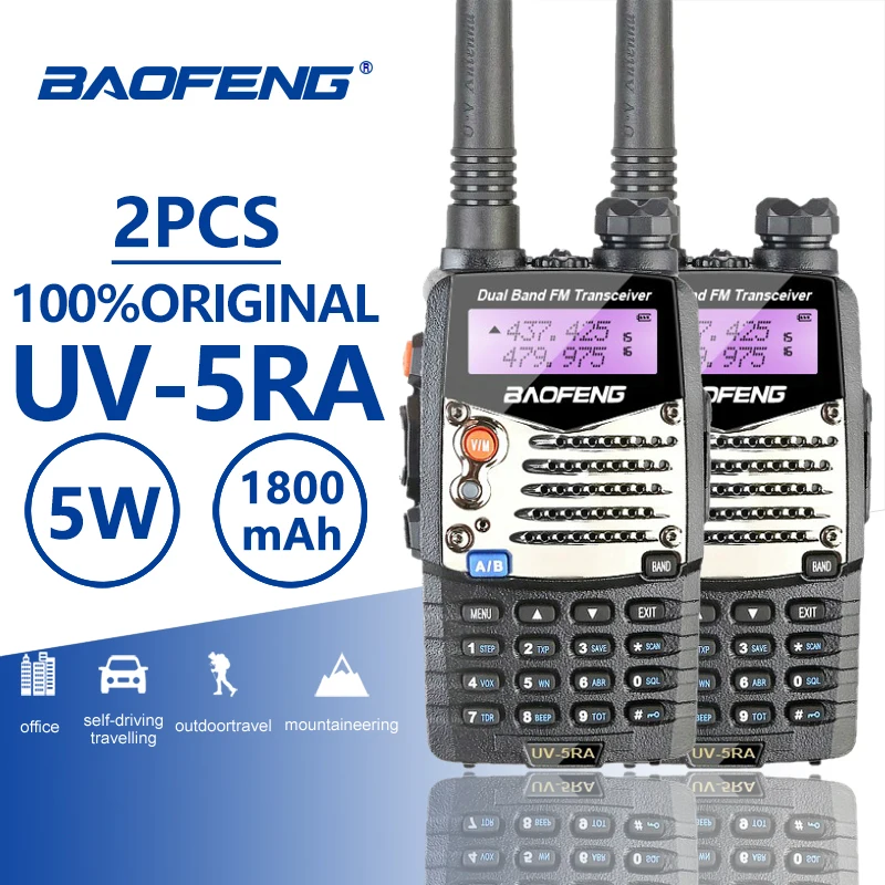 2pcs Baofeng UV-5RA High Quality Walkie Talkie VHF Ham Radio Hf Transceiver Baofeng UV-5R Upgraded Walky Talky Professional UV5R
