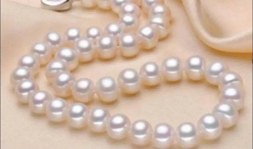 Charming Natural 9-10mm White Pearl Necklace 18" 36" | Украшения и аксессуары
