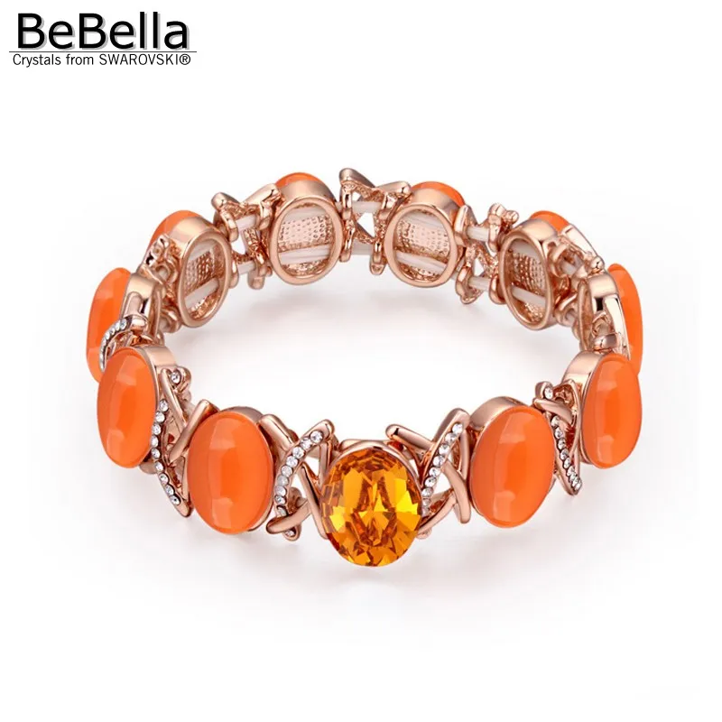 Новый модный толстый браслет BeBella с опалом и австрийскими кристаллами Swarovski|thick