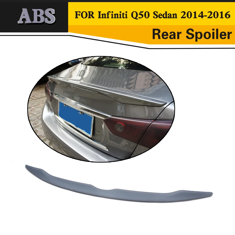 Серый ABS задний багажник автомобиля спойлер крыло для Infiniti Q50 2014 2017 автомобильный