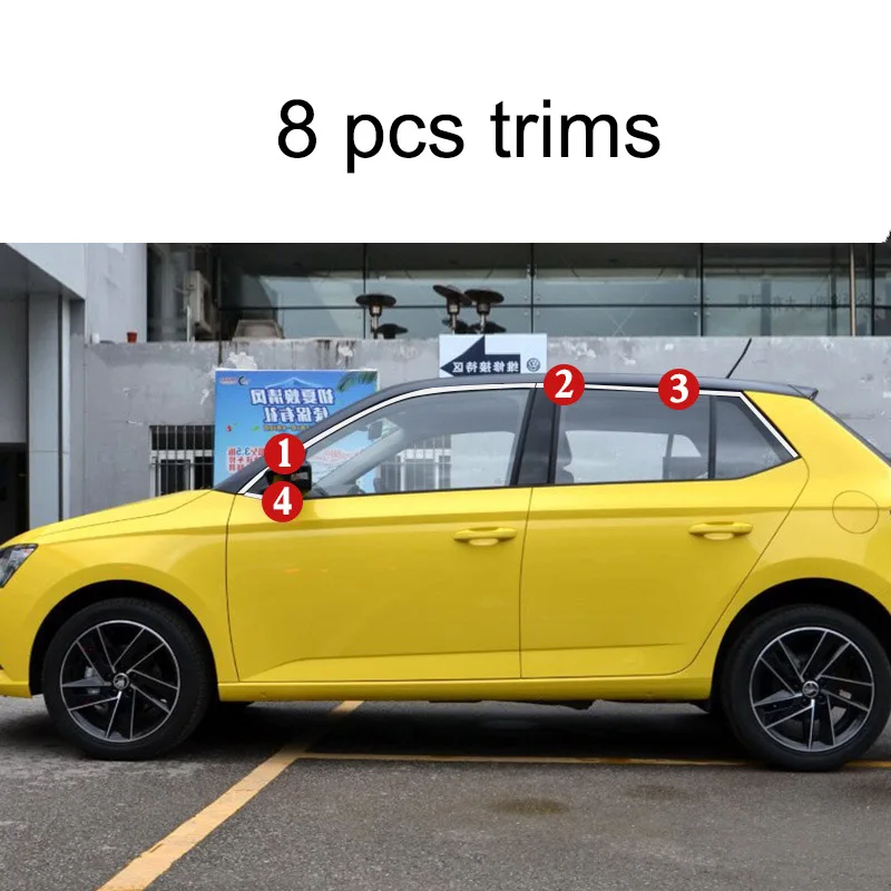 Lsrtw2017 304 из нержавеющей стали оконная декоративная планка для skoda fabia skoda fabia mk3
