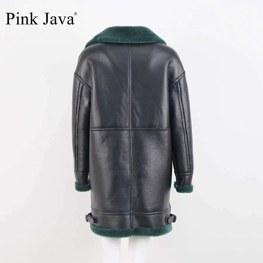 Розовый java QC8102 2017 новые модные пальто с мехом женские зимние реальные