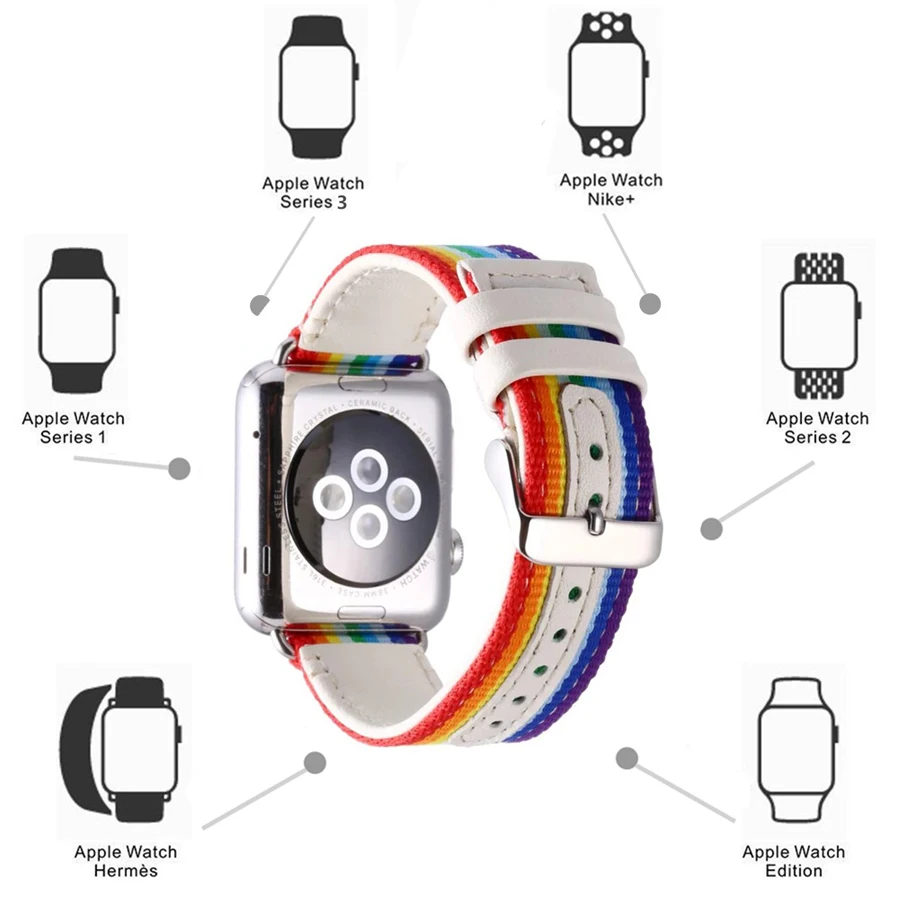 Ремешок нейлоновый Плетеный для apple watch 42 мм 38 кожаный спортивный браслет iWatch Series