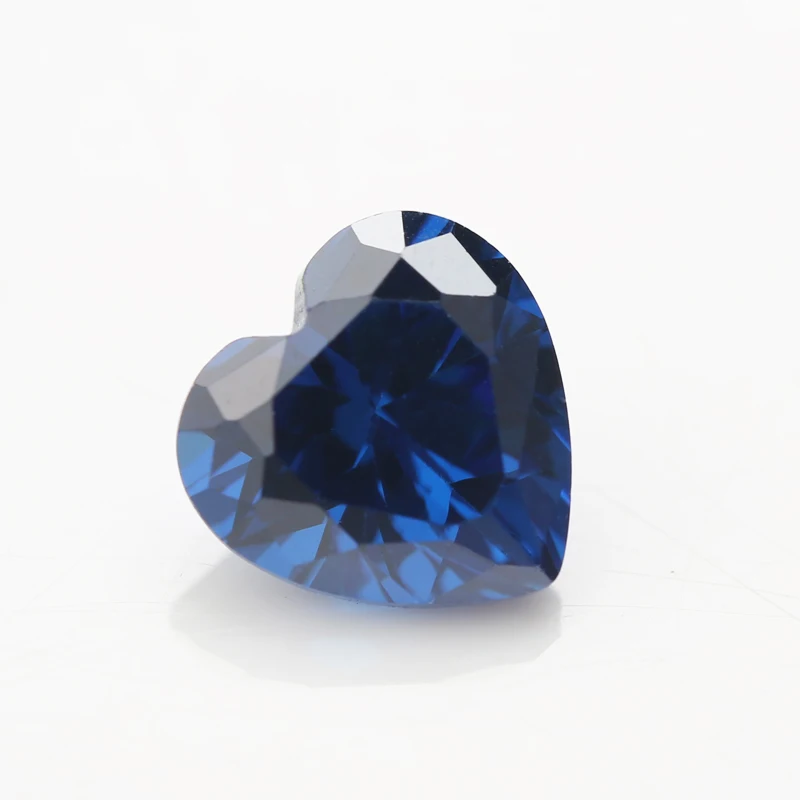 50 шт. 3x3 ~ 10x10 мм Сердце Форма синий colorAAAAA свободный циркониевый куб камень
