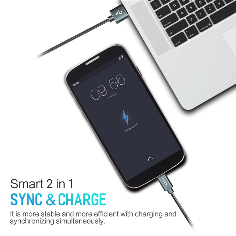 ROCK Micro USB кабель 2A для samsung S4 S5 S6 S7 Xiaomi Redmi Note 4x huawei Android телефон Быстрый зарядки
