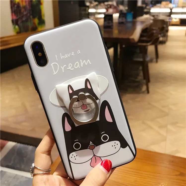 ТПУ Силиконовая + PC Для женщин телефон Сумки Чехол для IPhone X 6 S 6splus 7 8 плюс милые 3D
