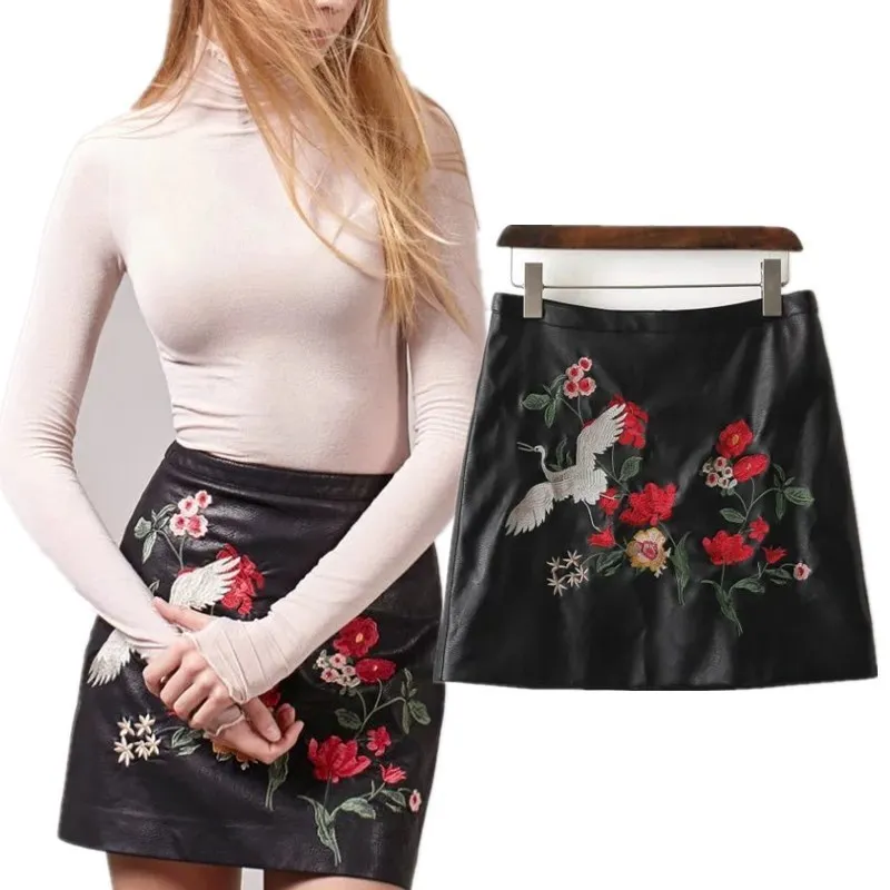 Новинка 2018 юбка с принтом красного цвета и высокой талией|Женские юбки| |