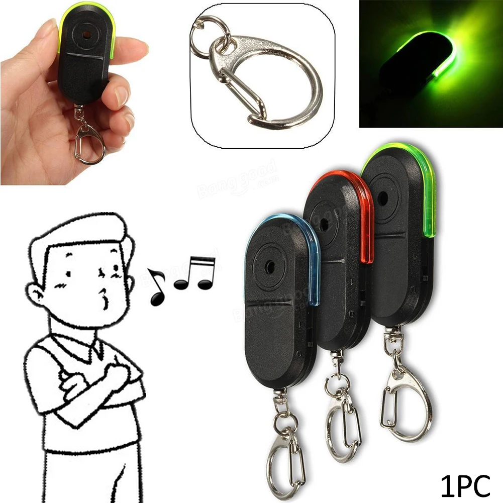 Novelty Whistle or shout Wireless Anti-Lost Alarm Sound Key Finder Locator With Keychain LED Light red blue green | Электроника