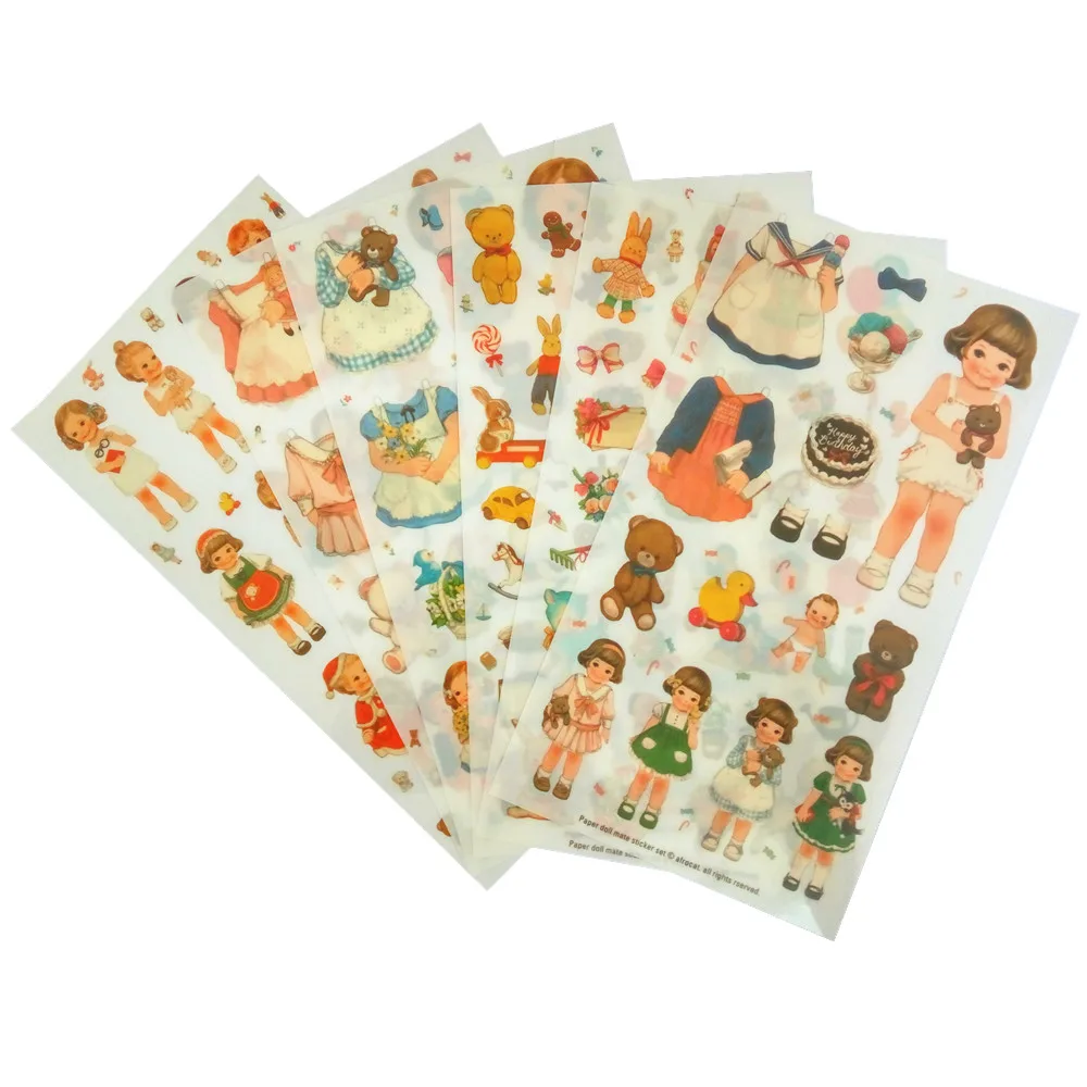 (6 листов/партия) шкафчик для девочек|stickers diy scrapbooking|stationery stickermemo pad |