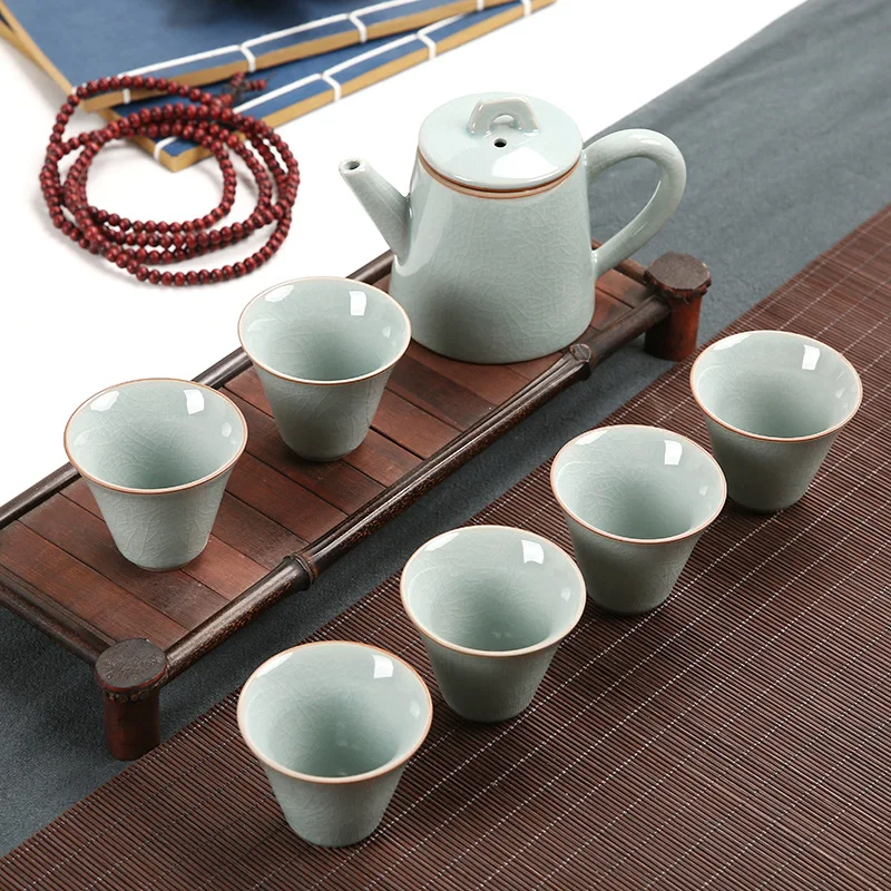 Светло-желтый Ceramic Teapot Kettle Gaiwan Tea Cup For Puer Chinese Kung Fu Tea Pot Portable Tea Set Teaset Gaiwan Tea Ceremony Teaware Sets - Цвет: Светло-желтый