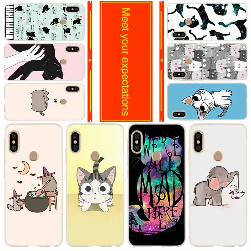 Силиконовый чехол для Xiaomi Redmi Cover 9 8 7 6 5 4 A 9at Prime 4x K20 Pro Y3 милый забавный с кошачьими