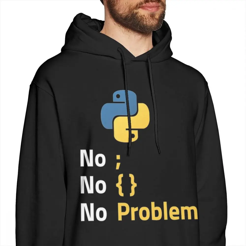 Python программист толстовки с длинным рукавом для мужчин мягкий круглый воротник