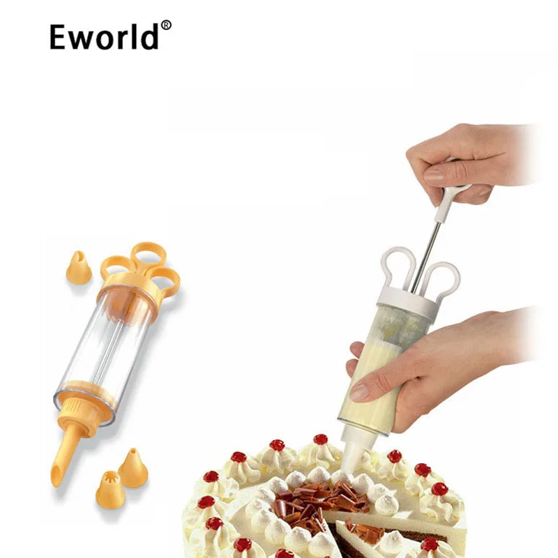 

Пищевой пластиковый шприц Eworld для украшения торта, 8 насадок, кондитерский шприц для глазировки, набор для бисквитов