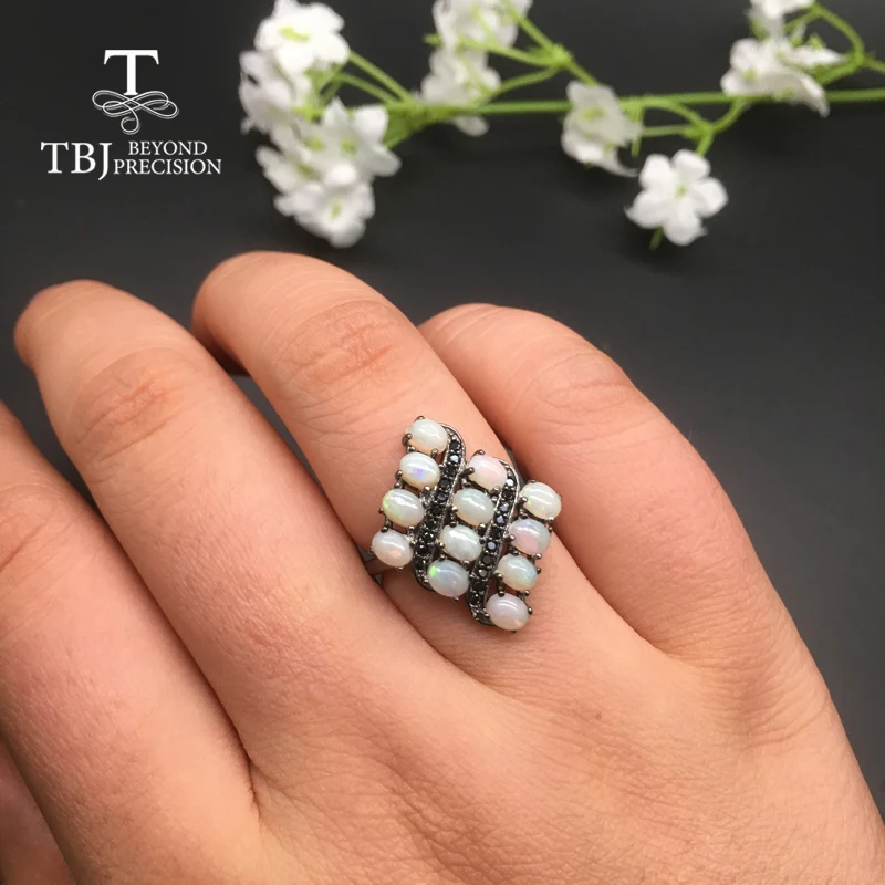 Женское кольцо с натуральным опалом TBJ ювелирное изделие из фиопийского опала 3*4