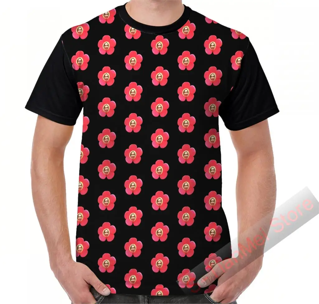 Летняя футболка с графическим рисунком мужские топы футболки Jhope Chuseok Flower (черный)