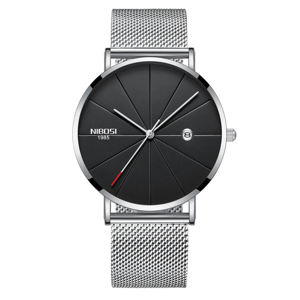 Business fashion steel mesh men's watch leisure waterproof calendar women's watches couple table | Наручные часы