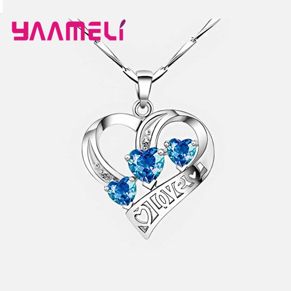 Женское Ожерелье с кулоном Love из серебра 925 пробы|Ожерелья| |