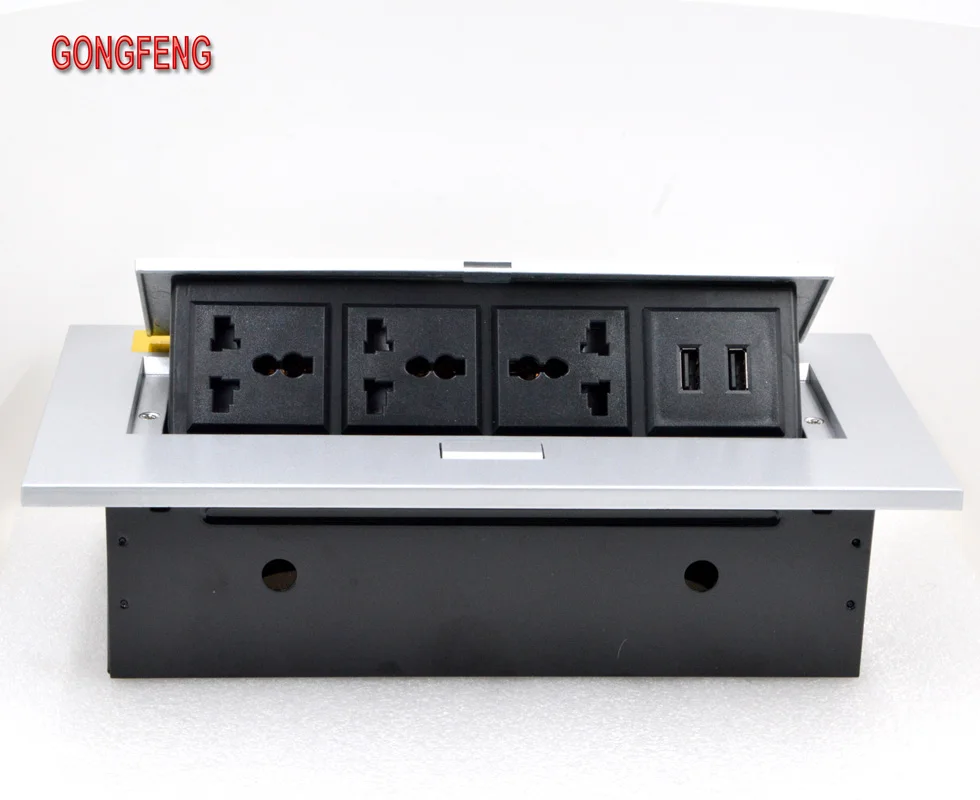 Многофункциональная настольная розетка GONGFENG K208CD с двумя USB портами 5 В 2