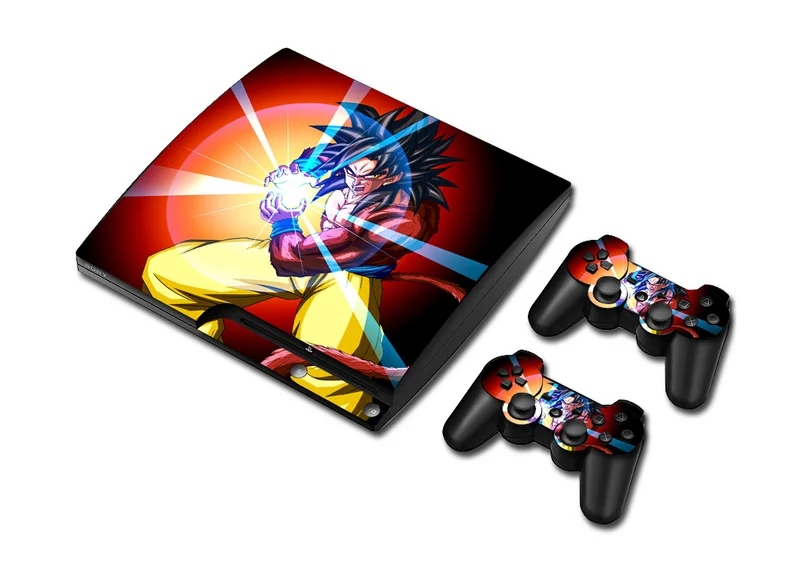 Виниловый чехол с наклейкой Dragon Ball для Sony PS3 Slim консоль 2 контроллерами наклейка Ps3
