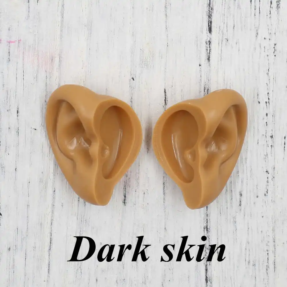 dark skin Кукла Blyth 1/6 эльф и человеческое пластиковое ухо белый натуральный загар темная и супер темная кожа подходит для 30 см кукла DIY аксессуары подарок - Цвет: dark skin