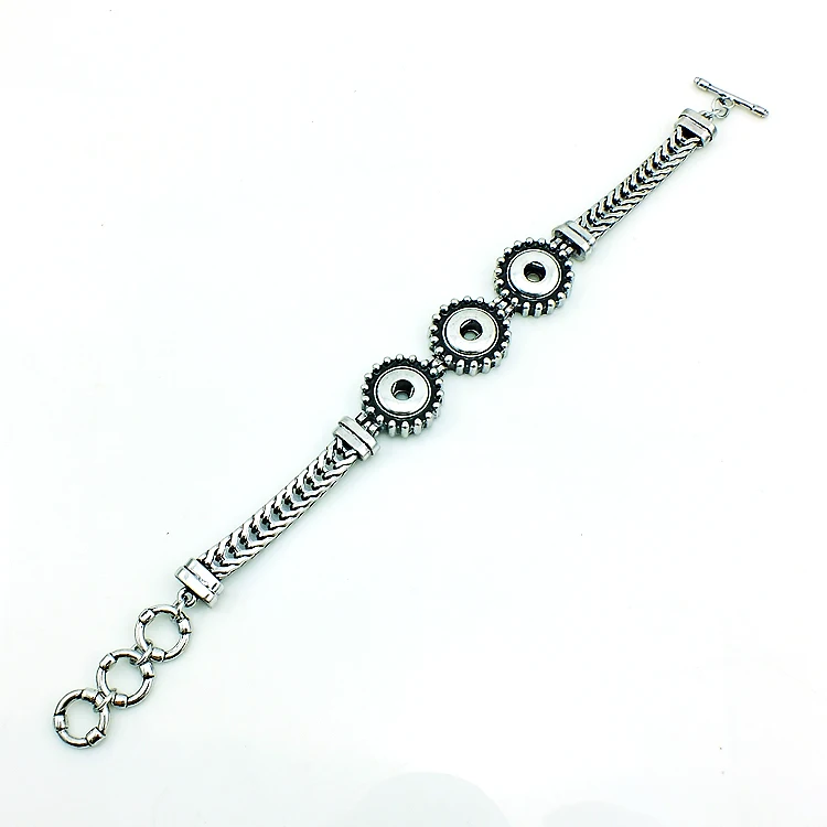 Бренд jinglang Новая мода обмен 12 мм три кнопки Бесконечность Ссылка Браслеты