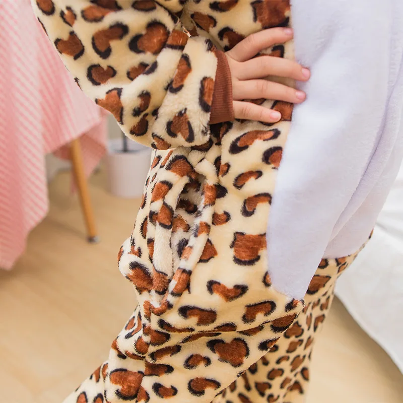 Leopard bear Jumpsuit For Children Kids Onesie Pajamas Cosplay Costume Clothing Halloween Carnival free &amp drop shipping | Тематическая