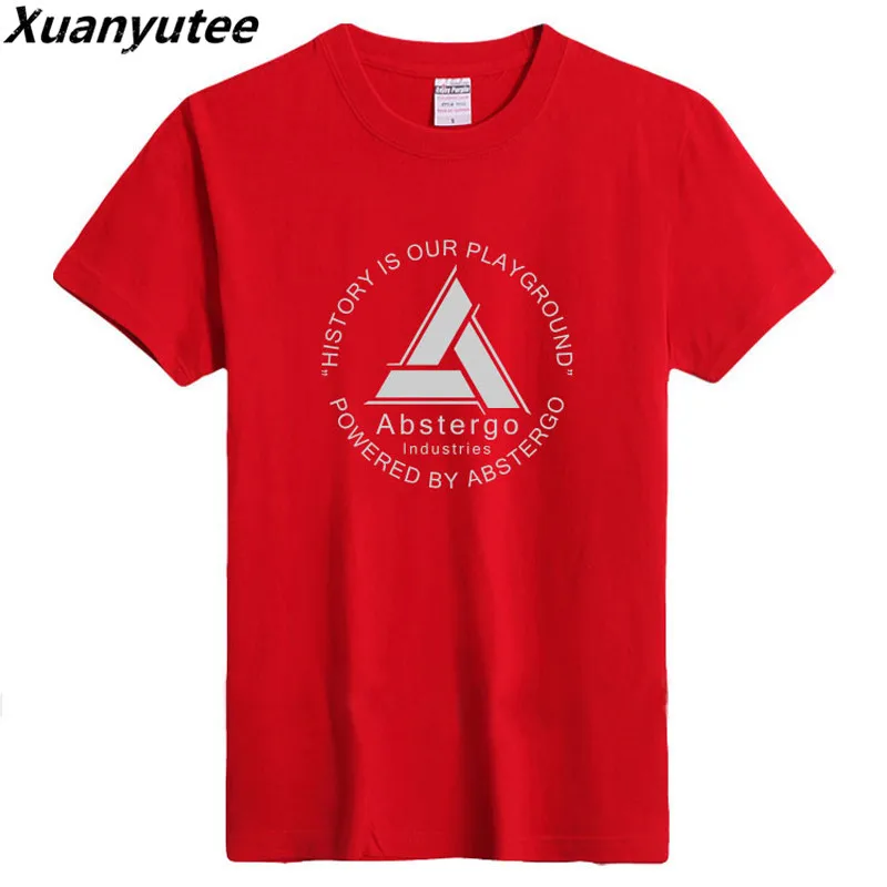 Xuanyutee Новое поступление футболка мужская с принтом Abstergo Industries летняя круглым